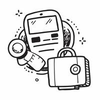 AI travel assistant and luggage concept as An AI travel assistant icon paired with a luggage icon representing the integration of AI in managing travel logistics ideal for isolated Dynamics vector