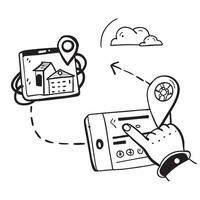 AI travel assistant and vacation rental concept as An AI travel assistant icon paired with a vacation rental icon representing the integration of AI in managing and booking vacatio Dynamics vector