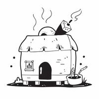 Autumn cabin with smoke from the chimney concept as A cozy autumn cabin with smoke rising from the chimney capturing the essence of Thanksgiving perfect for business presentations Dynamics vector