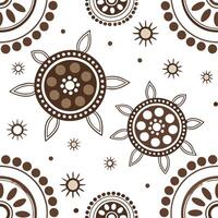 Australian Aboriginal patterns and dot art seamless tile pattern with earthy tones and traditional motifs for cultural decor concept as Earthy toned Aboriginal dot art and traditio Dynamics vector