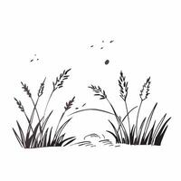 Autumn meadow with golden grasses concept as A picturesque autumn meadow with golden grasses under a clear sky capturing the essence of Thanksgiving perfect for business presentati Dynamics vector