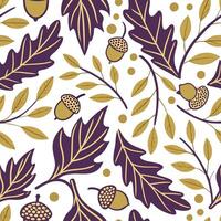 Autumn seamless pattern with deep purple gold and green tones for an elegant harvest inspired look concept as Elegant autumn pattern with purple gold and green tones perfect for a Dynamics vector