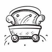 Baby carriage icon with copy space on a white background concept as A icon image of a baby carriage icon with generous copy space on a white background ideal for baby transport a Dynamics vector