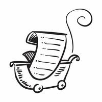 Baby carriage icon with copy space on a white background concept as A icon image of a baby carriage icon with generous copy space on a white background ideal for baby transport a Dynamics Set 3 vector