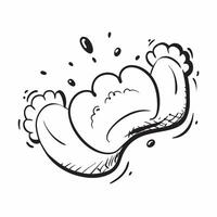Baby footprint icon with copy space on a white background concept as A icon image of baby footprints with generous copy space on a white background ideal for newborn and baby the Dynamics Set 2 vector