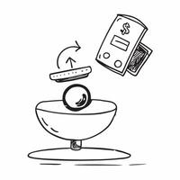 Balance board and banknote concept as A balance board and a banknote combining balance training with financial security ideal for clean and isolated icon designs in Photo Stock Dynamics vector