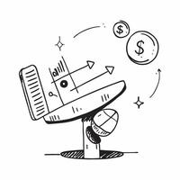 Balance board and financial data concept as A balance board and financial data combining balance training with financial information ideal for clean and isolated icon designs in Dynamics vector