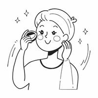 Beauty blogger applying a mockup face mask concept as A beauty blogger applies a mockup face mask highlighting its detoxifying and hydrating benefits Perfect for skincare and beau Dynamics vector