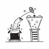 Biomass energy and factory conveyor concept as Biomass energy paired with a factory conveyor representing renewable energy sources in manufacturing processes ideal for isolated vec Dynamics vector
