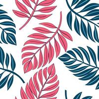 Bold spring leaves seamless pattern with large scale leaves and bright contrasting colors for striking designs concept as Bold large spring leaves pattern featuring bright contrast Dynamics vector