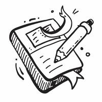 Book and Pencil with Knowledge Wording concept as A detailed illustration of a book and a pencil symbolizing knowledge and education The word Knowledge is prominently displayed em Dynamics vector