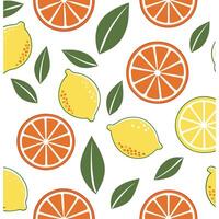 Bold summer seamless pattern with bright citrus fruits and playful colors for a refreshing summer aesthetic concept as Playful summer pattern with citrus fruits and bright colors i Dynamics vector