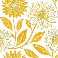 Bold summer seamless pattern with sunflowers and bright yellow tones for a radiant sunny look concept as Radiant sunflower pattern with bold yellow tones perfect for a sunny and vi Dynamics vector
