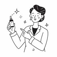 Brand ambassador using a mockup anti aging serum concept as A brand ambassador uses a mockup anti aging serum showcasing its benefits for reducing wrinkles and fine lines Perfect Dynamics vector