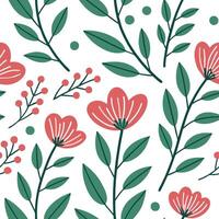 Bright spring floral seamless pattern with bold petals and vibrant greens for energetic lively designs concept as Energetic spring floral pattern with bold petals and vibrant green Dynamics vector