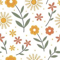 Bright spring sunshine seamless pattern with golden light and vivid flowers for a cheerful vibrant spring design concept as Vivid spring sunshine pattern with golden light and brig Dynamics vector