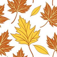 Bright autumn seamless pattern with vivid orange yellow and brown leaves for a bold seasonal look concept as Bold autumn pattern with vivid orange yellow and brown leaves for a liv Dynamics vector