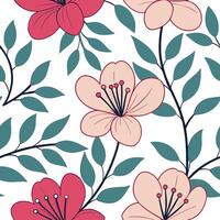Bright spring floral seamless pattern with bold petals and vibrant greens for energetic lively designs concept as Energetic spring floral pattern with bold petals and vibrant green Dynamics Set 2 vector