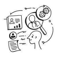 Business analyst with supplier data concept as A business analysts profile blended with supplier data symbolizing the analytical process of vendor evaluation Ideal for business an Dynamics vector
