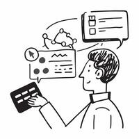 Business consultant with AI decision support concept as A business consultants profile blended with AI decision support tools representing AIs role in enhancing business decisions Dynamics vector