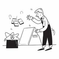 Businessman looking at a failed blockchain transaction appearing frustrated concept as A businessman in a suit looking at a failed blockchain transaction on his computer appearing Dynamics vector