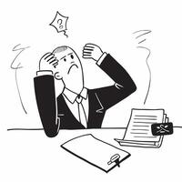 Businessman sitting alone in a dimly lit office looking at a foreclosure notice appearing devastated concept as A businessman in a suit sitting alone in a dimly lit office looking Dynamics vector