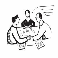 Business partners negotiating in a meeting room concept as A icon illustration of business partners negotiating in a meeting room utilizing a 3 color scheme to highlight agreemen Dynamics vector