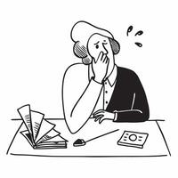 Businesswoman crying at her desk tissues around looking defeated concept as A businesswoman sitting at her desk crying with tissues around her looking defeated and stressed in a co Dynamics vector
