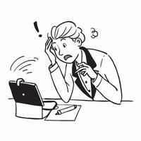Businesswoman looking at a malfunctioning smart device appearing concerned concept as A businesswoman in a suit looking at a malfunctioning smart device on her desk appearing conce Dynamics vector