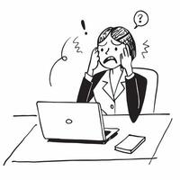 Businesswoman looking at a failed virtual meeting appearing disappointed concept as A businesswoman in a suit looking at a failed virtual meeting on her laptop appearing disappoint Dynamics vector