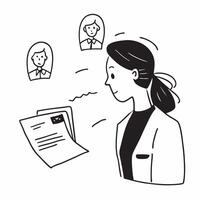 Businesswoman with layoff notice concept as A businesswomans profile blended with a layoff notice symbolizing the unexpected loss of employment Ideal for HR and business ads in P Dynamics vector