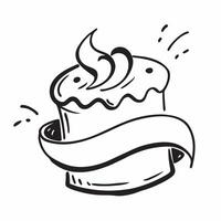 Cake icon with copy space on a white background concept as A icon image of a cake icon with generous copy space on a white background ideal for celebration and retirement themed Dynamics vector