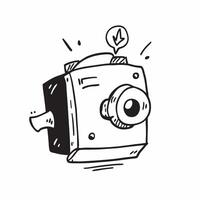 Camera icon with copy space on a white background concept as A icon image of a camera icon with generous copy space on a white background ideal for travel and photography themed Dynamics vector