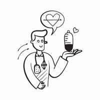 Cardiologist with heart health poster concept as A cardiologists profile blended with a heart health poster symbolizing the cardiovascular benefits of quitting smoking Ideal for h Dynamics vector