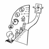 Career coach with stairway concept as A career coachs profile combined with a stairway representing management coaching and career progression Perfect for career and business ads Dynamics vector