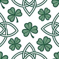 Celtic knots and shamrocks seamless tile pattern with green hues and traditional designs for Irish decor concept as Traditional Celtic knots and shamrocks arranged seamlessly with Dynamics vector