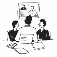 CEO conducting a hybrid board meeting concept as A CEO conducting a hybrid board meeting with executives both in the boardroom and joining remotely emphasizing leadership and moder Dynamics vector