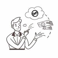 CEO with charity event banner concept as A CEOs profile blended with a no smoking charity event banner symbolizing corporate involvement in anti smoking initiatives Perfect for bu Dynamics vector