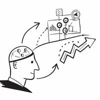 CEO with company roadmap concept as A CEOs profile blended with a company roadmap representing strategic planning and future goals during a townhall Perfect for corporate and busi Dynamics vector