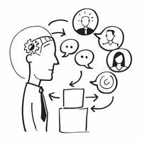 CEO with employee questions concept as A CEOs profile blended with employee questions symbolizing responsiveness and leadership during a townhall Ideal for corporate and business Dynamics vector