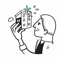 CEO with green building concept as A CEOs profile blended with a green building symbolizing commitment to sustainable architecture Ideal for corporate and ESG ads in Photo Stock Dynamics vector
