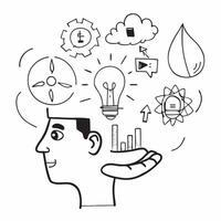 CEO with renewable energy projects concept as A CEOs profile blended with renewable energy project symbols representing leadership in clean energy initiatives Ideal for corporate Dynamics vector