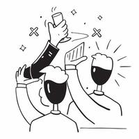 CFO with celebratory toast concept as A CFOs profile blended with a celebratory toast symbolizing success and appreciation at a corporate thanks party Perfect for business and fin Dynamics vector