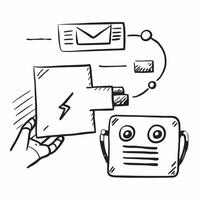 Chatbot and email marketing concept as A chatbot icon paired with an email marketing icon symbolizing the integration of AI in email marketing campaigns ideal for isolated icon d Dynamics vector