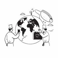 Chef creating glossy international dishes for a World Food Day feast concept as Camera movement Pan across the glossy international dishes Scene A restaurant kitchen with chefs D Dynamics vector