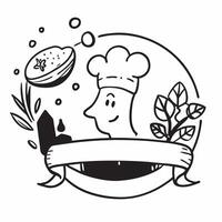 Chef with vegetable garden concept as A chefs profile blended with a vegetable garden symbolizing farm to table cuisine in a nature inspired cafe Ideal for culinary and cafe ads Dynamics vector