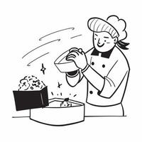 Chef preparing a gourmet dish in a high end kitchen concept as A chef meticulously prepares a gourmet dish in a high end kitchen showcasing culinary skill and precision Ideal for Dynamics vector