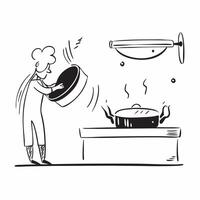 Chef preparing a glossy dish in a high end kitchen concept as Camera movement Pan across the glossy dish being prepared by the chef Scene A high end kitchen with professional equi Dynamics vector