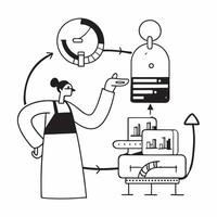Chemical plant manager with operational overview concept as A chemical plant managers profile blended with an operational overview symbolizing leadership and strategic management i Dynamics vector