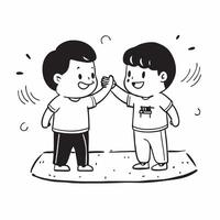 Childhood friends reuniting at a playground concept as Childhood friends reuniting blended with a playground scene symbolizing the nostalgia and joy of reuniting with old friends Dynamics vector